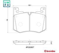 Brembo Brake Pads Set Front P44030 With Anti-Squeak Plate Fits Jaguar F-Pace Land Rover