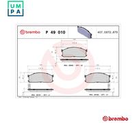 BRAKE PAD SET DISC BRAKE P 49 010 FOR KIA K2500/Platform/Chassis K2700 BONGO