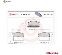 BRAKE PAD SET DISC BRAKE P 49 010 FOR KIA K2500/Platform/Chassis K2700 BONGO