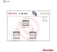 Brembo Brake Pads P 49 016 Front Set for Mazda, Kia