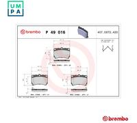 Brembo Brake Pads P 49 016 Front Set for Mazda, Kia