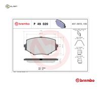 BRAKE PAD SET DISC BRAKE P 49 020 FOR EUNOS ROADSTER/II MAZDA MX-5/MIATA//Mk