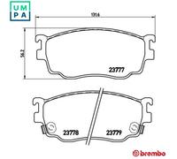 Brembo Brake Pad Set P 49 026 - Disc brake for Mazda 626 2.0L (Hatchback/Wagon)