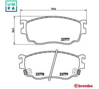 Brembo Brake Pad Set P 49 026 - Disc brake for Mazda 626 2.0L (Hatchback/Wagon)