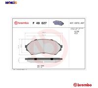 Brembo Brake Pad Set P 49 027 - Front Axle - Fits Mazda 323 F/P 323 S Mk VI