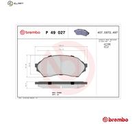 Brembo Brake Pad Set P 49 027 - Front Axle - Fits Mazda 323 F/P 323 S Mk VI