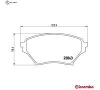 Brembo Brake Pad Set P 49 029 – Front with Anti-Squeak Plate – Fits Mazda MX-5 Mk II