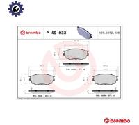 Brembo Brake Pad Set P 49 033 Front with Anti-Squeak Plate - Fits Mazda 6 1.8