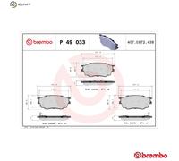 Brembo Brake Pad Set P 49 033 Front with Anti-Squeak Plate - Fits Mazda 6 1.8