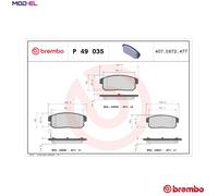 BRAKE PAD SET DISC BRAKE P 49 035 FOR NISSAN MAZDA SR20DE/EQ486 2.0L 4cyl 1.3L