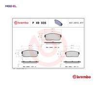 BRAKE PAD SET DISC BRAKE P 49 035 FOR NISSAN MAZDA SR20DE/EQ486 2.0L 4cyl 1.3L