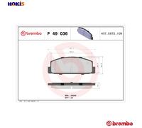 Brake pads P 49 036 BREMBO for MAZDA RX-7 RX-7 Mk II 6 Hatchback 6 Estate