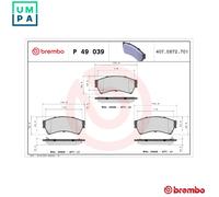 BRAKE PAD SET DISC BRAKE P 49 039 FOR MAZDA 6/combi-coupe/Sport/Kombi ATENZA 6