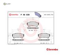 BRAKE PAD SET DISC BRAKE P 49 039 FOR MAZDA 6/combi-coupe/Sport/Kombi ATENZA 6