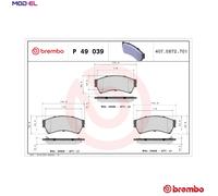 Brake pads P 49 039 BREMBO for MAZDA 6 Hatchback 6 Estate 6 Saloon