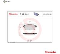 Brake pads P 49 041 BREMBO for MAZDA CX-7 CX-9