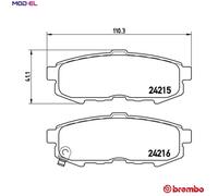 BRAKE PAD SET DISC BRAKE P 49 042 FOR MAZDA MPV/Mk/II L3 2.3L RF5C 2.0L 4cyl