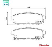 BRAKE PAD SET DISC BRAKE P 49 042 FOR MAZDA MPV/Mk/II L3 2.3L RF5C 2.0L 4cyl