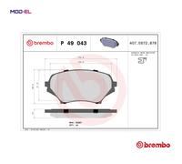 Brembo P49043 Front Disc Brake Pad - Set of 4