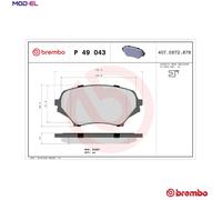 BRAKE PAD SET DISC BRAKE P 49 043 FOR MAZDA ROADSTER/III MX-5/Mk MIATA 1.8L 4cyl