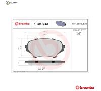 Brembo P49043 Brake Pad Set Front With Anti-Squeak Plate Fits Mazda MX-5