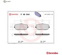Brembo P49044 Brake Pad Set Replacement Fits Fiat 124 1.4