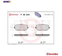 Brembo P49044 Brake Pad Set Replacement Fits Fiat 124 1.4