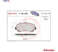 BRAKE PAD SET DISC BRAKE P 49 045 FOR MAZDA PY-VPTS/Y8/VPS/ZA 2.5LPEXB 2.0L 4cyl