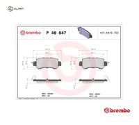 BRAKE PAD SET DISC BRAKE P 49 047 FOR MAZDA PY-VPS/PYY1 2.5L S5Y5/S5Y9 1.5L 4cyl