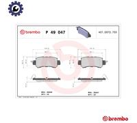 BREMBO P 49 047X Brake Pads Set Rear for CX-5 CX-3 2