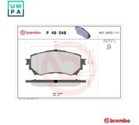 Brembo Brake Pad Set Front With Piston Clip With Anti-Squeak Plate Fits Mazda 6