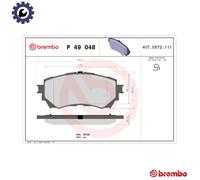 Brembo Brake Pad Set Front With Piston Clip With Anti-Squeak Plate Fits Mazda 6