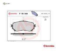 BRAKE PAD SET DISC BRAKE P 49 048 FOR MAZDA PY-RPR/ZA/Y8/VPR 2.5L SH-VPTR 2.2L