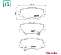 Brembo Brake Pad Set Rear With Anti-Squeak Plate Without Accessories For Mazda 3