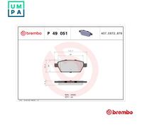 BRAKE PAD SET DISC BRAKE P 49 051 FOR MAZDA 6/Station/Wagon ATENZA L3KG 2.3L 6 6
