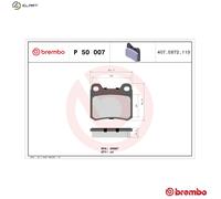 BREMBO P 50 007 Brake Pad Set, disc brake for MERCEDES-BENZ