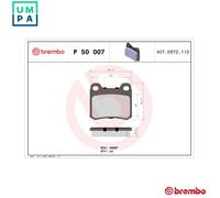 BREMBO P 50 007 Brake Pad Set, disc brake for MERCEDES-BENZ