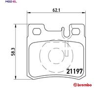 Brembo Brake Pads Rear With Anti-Squeak Plate Fits Mercedes-Benz 124 190 C-Class