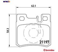 Brembo Brake Pads Rear With Anti-Squeak Plate Fits Mercedes-Benz 124 190 C-Class