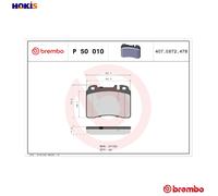 Brembo Front Brake Pad Set P50010 - 4x Pads, Prepared for Wear Indicator