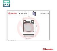 Brembo Brake Pads Rear With Anti-Squeak Plate For Chrysler Mercedes-Benz C-Class