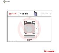 Brembo Brake Pads Rear With Anti-Squeak Plate For Chrysler Mercedes-Benz C-Class
