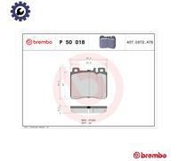 P50018 Front Brake Pad Set 4x Pads Prepared For Wear Indicator Braking By Brembo