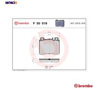 P50018 Front Brake Pad Set 4x Pads Prepared For Wear Indicator Braking By Brembo