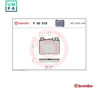 P50018 Front Brake Pad Set 4x Pads Prepared For Wear Indicator Braking By Brembo