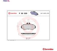 BREMBO P 50 020 Brake pad set