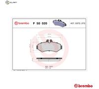 BREMBO P 50 020 Brake pad set