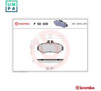 BREMBO P 50 020 Brake pad set