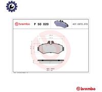BREMBO P 50 020 Brake pad set