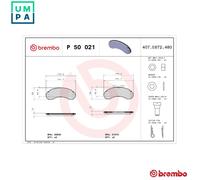 BREMBO Brake pad set P 50 021 excl. wear warning contact with brake caliper screws with accessories MERCEDES-BENZ: MB 100 Platform/Chassis, MB 100 Van